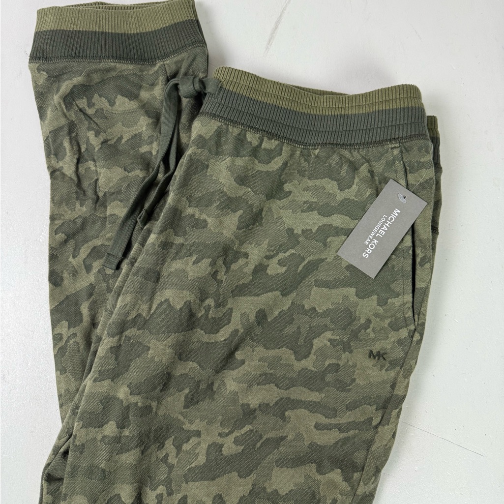 Michael Kors Mk Camo Jogger Lounge Pants French Terry Cotton Nwt New Camouflage